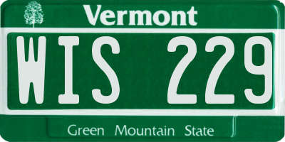 VT license plate WIS229