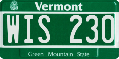 VT license plate WIS230