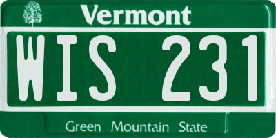 VT license plate WIS231