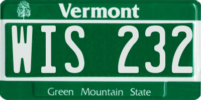 VT license plate WIS232