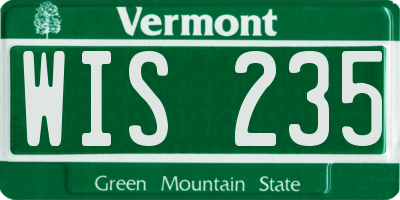 VT license plate WIS235