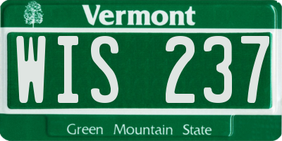 VT license plate WIS237