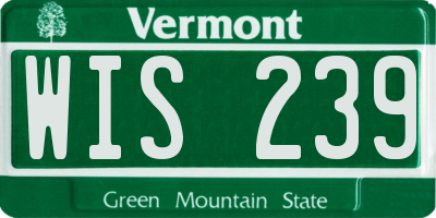 VT license plate WIS239