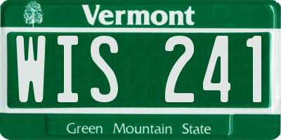 VT license plate WIS241