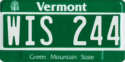 VT license plate WIS244