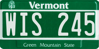 VT license plate WIS245