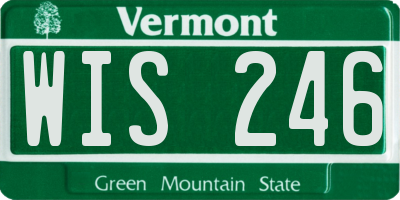 VT license plate WIS246