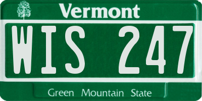 VT license plate WIS247