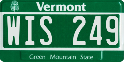 VT license plate WIS249