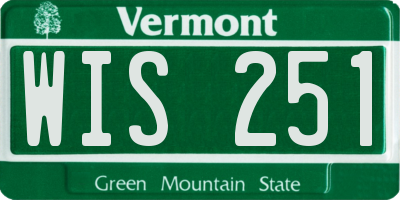 VT license plate WIS251