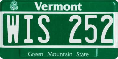 VT license plate WIS252