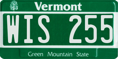 VT license plate WIS255