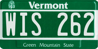 VT license plate WIS262