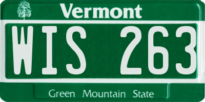 VT license plate WIS263