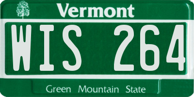 VT license plate WIS264