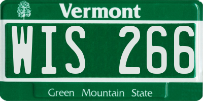 VT license plate WIS266