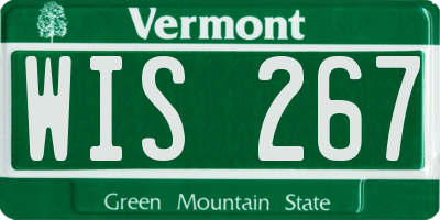 VT license plate WIS267
