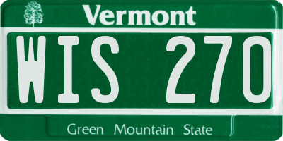 VT license plate WIS270