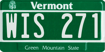 VT license plate WIS271