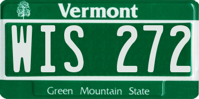 VT license plate WIS272