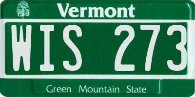 VT license plate WIS273