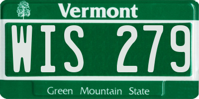 VT license plate WIS279