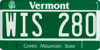 VT license plate WIS280