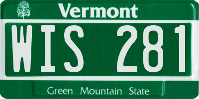 VT license plate WIS281