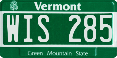 VT license plate WIS285
