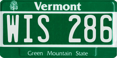 VT license plate WIS286