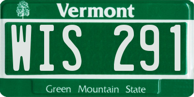 VT license plate WIS291