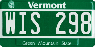 VT license plate WIS298