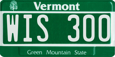 VT license plate WIS300
