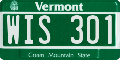 VT license plate WIS301