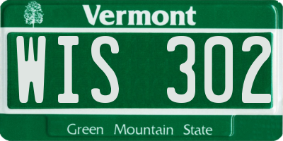 VT license plate WIS302