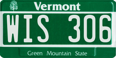 VT license plate WIS306