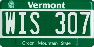 VT license plate WIS307