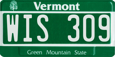 VT license plate WIS309
