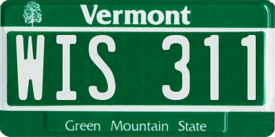 VT license plate WIS311