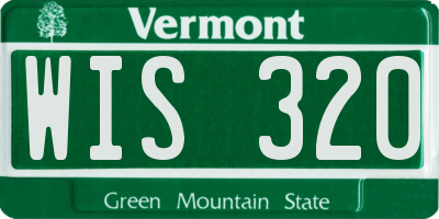 VT license plate WIS320