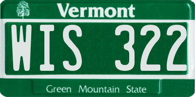 VT license plate WIS322