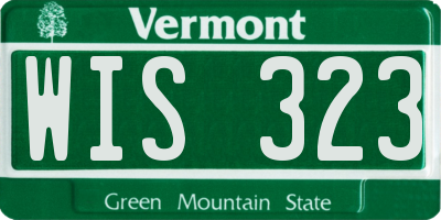 VT license plate WIS323