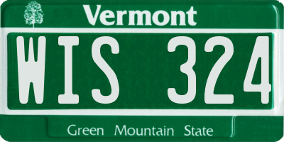 VT license plate WIS324