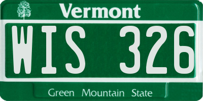 VT license plate WIS326