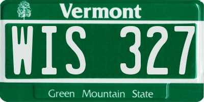 VT license plate WIS327