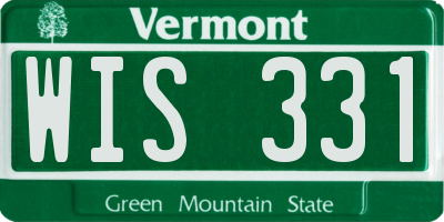 VT license plate WIS331