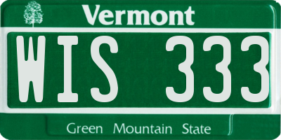 VT license plate WIS333
