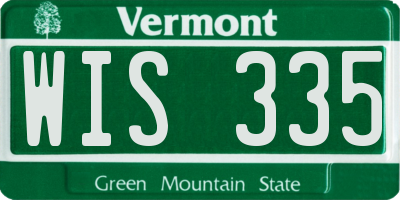 VT license plate WIS335