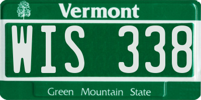 VT license plate WIS338