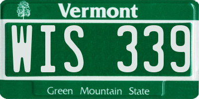 VT license plate WIS339